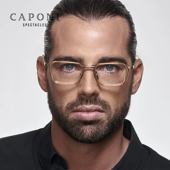 CAPONI Vintage Briller Ramme For Mænd Berømte Brand Design af Høj Kvalitet, Ren Titanium Ramme Briller Pladsen Mandlige Briller J5226