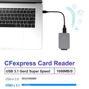 CFexpress Kortlæser USB 3.1 Gen 2 10Gbps CFexpress Type B Reader Bærbare Aluminium CFexpress Hukommelseskort-Adapter