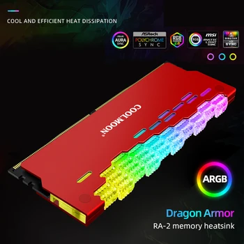 COOLMOON RA-2 RAM-Hukommelse Bank køleplade Køligere ARGB Farverige Blottere Varme Spreder, Til PC Desktop Computer Tilbehør
