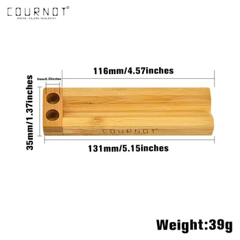 COURNOT-Bambus Rullende Skuffe Maskine Med Dobbelt Pre-Rullet Kegle Indehavere 131MM King Size Tobak cigaretpapir Skuffe Værktøjer