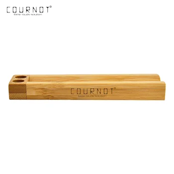 COURNOT-Bambus Rullende Skuffe Maskine Med Dobbelt Pre-Rullet Kegle Indehavere 131MM King Size Tobak cigaretpapir Skuffe Værktøjer