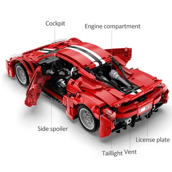 Cada 1126PCS BYEN Kompatible Tekniske RC Bil byggesten STAMCELLER Fjernbetjening Legetøj Gave Red Superbil, Klodser Til Børn
