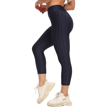 Calf-Længde Bukser Jacquard Leggings Yoga Bukser Kvinder Træning Tights Høj Talje Push Up Leggins Trænings-Og Kører Fitnesscenter Sportstøj