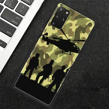 Camouflage Camo Military Tilfældet for Samsung Galaxy S20 FE Note 20 Ultra 9 8 10 S10 5G S9 S8 Plus S7 Kant Dække Sort Soft Cover