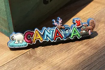 Canada Turisme Turist Rejse Souvenir-3D Gummi Køleskab Køleskab Magnet GAVE IDÉ Hjem Indretning