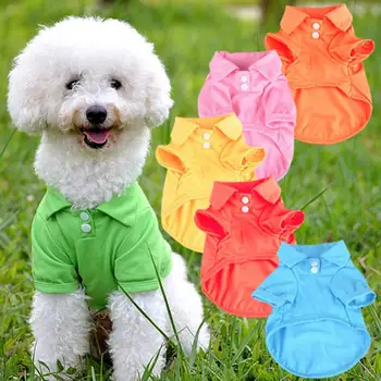 Candy Farve Søde Selskabsdyr Hvalp Krave Dog Shirt Lille Hund, Kat, Kæledyr, Tøj, Mode, Kæledyr Vest Tøj Kostume Teddy T-Shirt XS-XL