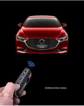 Carbon Fiber Legering Silikone Bil Fjernbetjening Key Fob Shell Cover Tilfældet For Mazda 3 Alexa CX4 CX5 CX8 2019 2020 3Button Smart Bil Nøgle