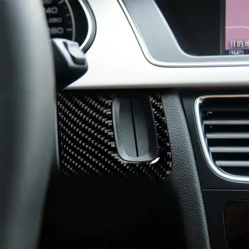 Carbon Fiber Tilbehør til Bilen Interiør Nøgle Hul Dekoration Beskyttende kulfiber Dækslet Trim Klistermærker Til Audi A4L 2009-2018