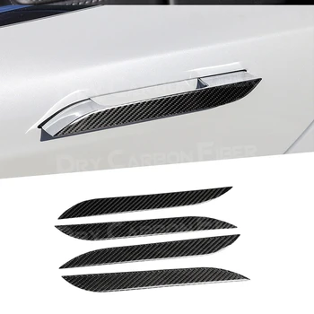 Carbon Fiber Udvendige Trim Bil Dørhåndtag Dekorativt Mærkat Dække Klistermærker Til Tesla Model S-2019 Bil Styling