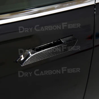 Carbon Fiber Udvendige Trim Bil Dørhåndtag Dekorativt Mærkat Dække Klistermærker Til Tesla Model S-2019 Bil Styling