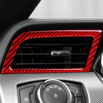 Carbon fiber bil indretning, aircondition ventilationskanaler ramme dekoration, passende for Ford Mustang-2019 bil klistermærker;