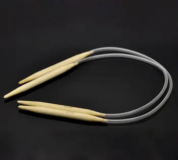 Carboniseret Bambus Cirkulære strikkepinde Gennemsigtige Rør hæklenåle 40/50/80cm Lang For at Strikke en Sweater Syning Værktøjer