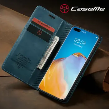 CaseMe Retro Sagen for Huawei P40 P20-P30 lite Luksus visitkort Flip Cover til Huawei Mate 30 Pro S Smart Pung Sag