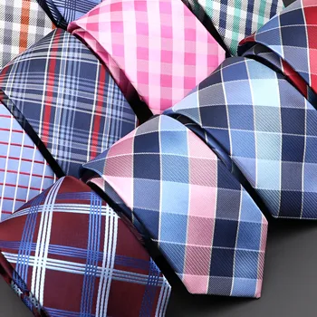 Casual 7cm Ternet Slips Til Mænd Tynde Rød Blå Slips Mode Polyester Strip Slips Business Slank Skjorte Tilbehør Gave Cravate