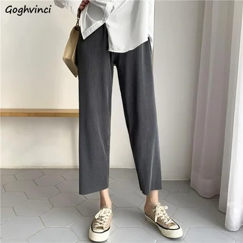 Casual Bukser Kvinder Populære Pluse 5XL Sommer Bukser til Kvinder koreansk Stil Streetwear Studerende Simpel Solid Lige Smarte Ins