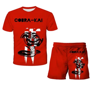 Casual Cobra Egnet Populære Komfortable Cobra Kai Mode Sommeren 3D-Sæt T-shirt med Korte Ærmer piger drenge t-shirt Mænd Kvinder Tees