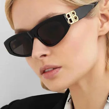 Cat Eye Solbriller Kvinder Mode 2021 Brand Designer Color Gradient Linse solbriller Cool B-Part Stranden Briller UV400