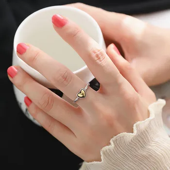 Charmerende Boho Vintage Kærlighed Hjerte Ringe Til Kvinder, Mænd Boheme Bride Wedding Ring Mode Smykker Part Gaver
