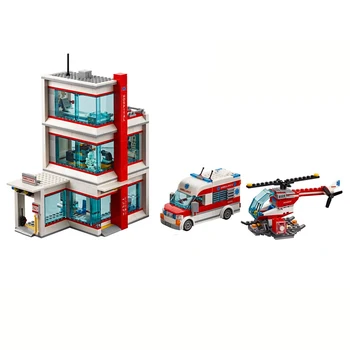 City hospital-model 82085 city-serien små partikler samlet byggesten børns uddannelsesmæssige legetøj 02113 pædagogiske gave