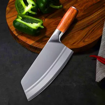 Cleaver kniv Køkken Kokkens Kniv i Rustfrit Stål knivskarpe Udskæring Kniv Kød hakkekniv Træ Håndtag Kinesiske butche Kniv