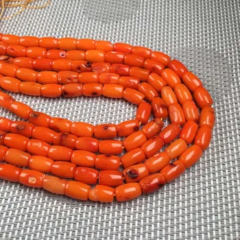 Coral Perler, Rektangel Form Orange Løs Isolering Perler til Smykker at Gøre DIY Armbånd Halskæde Tilbehør Størrelsen 6x9mm