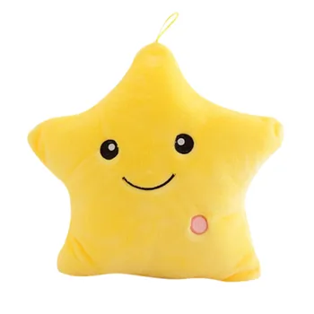 Creative Toy Lysende Blød Pude Fyldt Blød Glødende Farverige Stjerner Pude Led Lys Legetøj Gave Til Børn Børn Piger