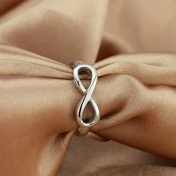 Cuteeco Sølv Farve Infinity-Ring, Eternity-Ring Charms Bedste Ven Gave Uendelige Kærlighed Symbol, Fashion Ringe Til Kvinder