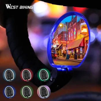 Cykel bakspejl med LED Lys USB-Genopladelige Cykelstyr Spejle 360 Rotation Justerbar Cyklus Spejl Tilbehør
