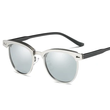 DAVE 2020 Vintage Halv Frame Polariserede Solbriller Mænd Luksus Mærke Kørsel Spejl solbriller Mandlige Runde Goggle-Brillerne UV400