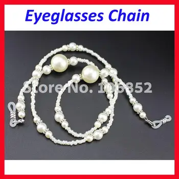 DH005 10stk/masse Mode Udskiftelig Spids Hvid Perle Beaded Solbriller, Briller Briller Kæde Snor Reb Indehaver