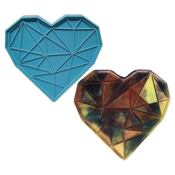 DIY Håndværk Gips Epoxy Harpiks Skimmel Diamant Hjerte Smykker Støbning Silicone Mould