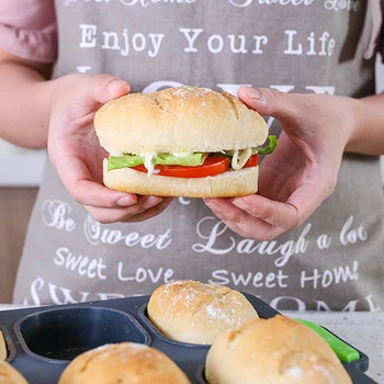 DIY-Kreative Non-stick Bagning Skimmel Køkken Kage fødevaregodkendt Silikone fransk Brød Formen Hjem Burger Skimmel Muffin Skuffe Home 2020