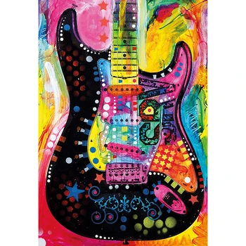 DIY-Maleri Af Tal, Farve Guitar Olie Farvelægning Af Tal Væg Kunst, Lærred Billede Hånd Malet Hjem Dekoration Gave 40 × 50cm
