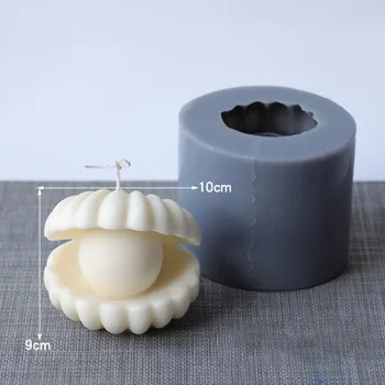 DIY Silikone Lys Skimmel Shell Pearl Aromaterapi Harpiks Forme 3D Fondant Sæbe gipsform Håndlavet Kage Dekoration Kunst Håndværk