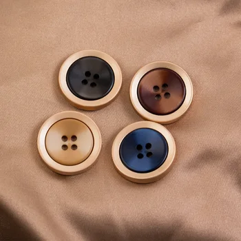 DIY høj kvalitet harpiks metal mat-knappen koreanske runde alsidig fire hul, der passer pels håndværk tilbehør til udsmykning