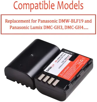 DMW-BLF19 BLF19E BLF19PP 2 stk Batteri til Panasonic Lumix DC-G9 DMC-GH5 GH3 DMC-GH3H GH4 GH4H DC-GH5S