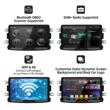 DSP PX6 1 Din Android 10 Bil Radio For Dacia/Sandero/Duster/Renault/opfange ar/Lada/Xray 2/Logan 2 Auto Multimedie-Afspiller RAM 4G