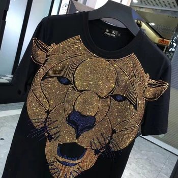 DUYOU Sommeren kortærmet T-shirt boys Rock, punk style løs 2020 nye Lion King udskrivning af bomulds-tshirt mærke tendens