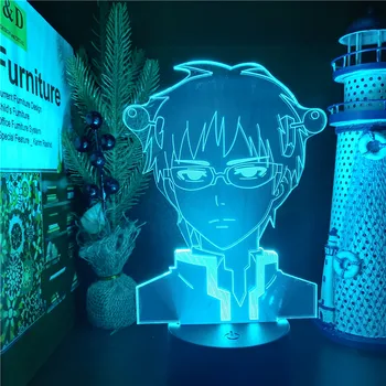 Den Katastrofale Liv Saiki K Led Animationsfilm Lampe 3D-Illusion Nightlights Farve Skiftende Bord Lampe Til Julegave