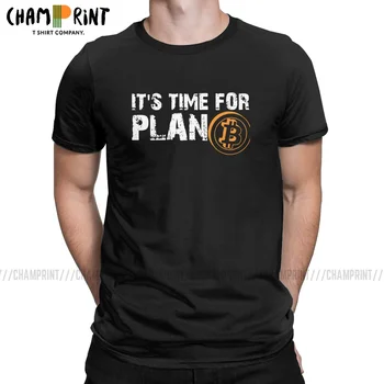 Det er Tid Til Plan B Tøj Bitcoin BTC-Crypto Valuta T-Shirts til Mænd Nyhed T-Shirts Cryptocurrency Blokkæden Nørd Tees