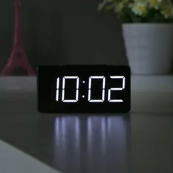 Digital LED for Alarm Ur, Snooze-Tabel Ur Elektronisk Ur Skrivebord, Vækkeur USB Timer Kalender °C-℉ Termometer