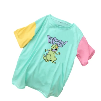 Dinosaur GENNEMGANG! T-Shirt, Toppe Kvinder Summer Harajuku Kawaii Tegnefilm Trykt T-Shirt Femme Casual Spell Farve Syning Af Tøj