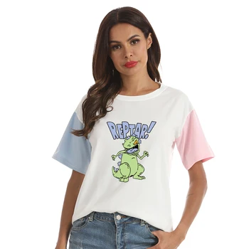 Dinosaur GENNEMGANG! T-Shirt, Toppe Kvinder Summer Harajuku Kawaii Tegnefilm Trykt T-Shirt Femme Casual Spell Farve Syning Af Tøj