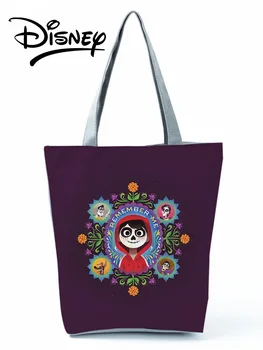 Disney Coco Trykt Design Håndtaske Blomster Mode Kvindelige Tote Hot Kvinder, Rejser, Shopping Taske Cool Bærbare Unisex Skuldertaske