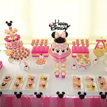 Disney Minnie Mouse part kage topper indretning pige fordel kage topper fødselsdag part indretning baby pige fødselsdag kage dekoration
