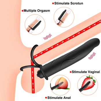 Dobbelt Anal Vibrator Butt Skeden Massage Plug Dildo Vibrator Strap On Penis-Anal Plug Sex Legetøj Til Kvinder, Mand, Par