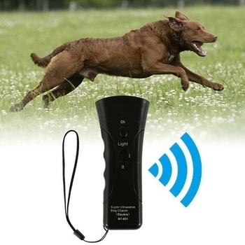 Dobbelt Hovedet Ultralyd Dog Repeller Bærbare LED Lommelygte Stoppe med at Gø Af Selskabsdyr Hvalp Barking Træning af Kontrol Enhed