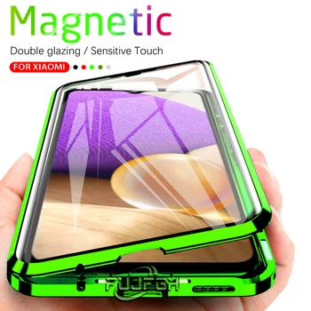 Dobbelt Sidet Glas Magnetiske Adsorption Metal Tilfælde for Xiaomi Redmi Bemærk 9s 10 8 7 Pro Redmi K20 9 9A Mi 11 9T 10T Pro Lite Dække