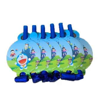 Doraemon Tema Part Dug Dekorere Kopper, Tallerkener Børn Favoriserer Retter Glas Balloner Birthday Party Service Set Kage Toppers