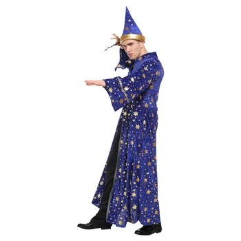 Dreng kostume bluey kostume voksen guiden præst, troldmand munk robe religiøse godfather guiden kostume Halloween dæmonheksen